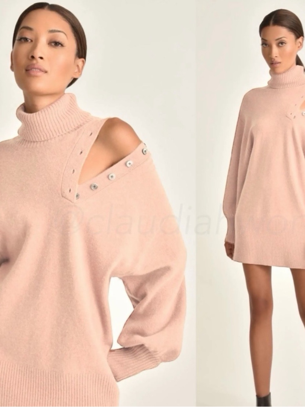 NWT Marissa Webb Blush Pink Turtleneck Sweater Dress